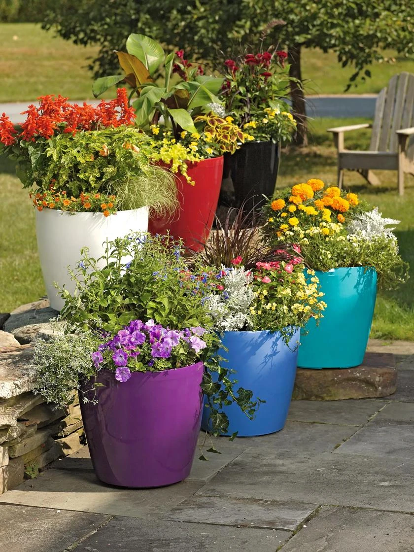 Viva Round Self-Watering Rolling Planter, 17.25” Diameter 2 Viva Round Self-Watering Rolling Planter, 17.25” Diameter - Image 2