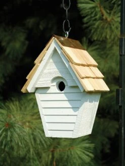Heartwood Wren-in-the-Wind Bird House -Garden Care Shop 8591093whw 02v heartwood wren in the wind bird house whitewashed