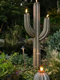 Desert Steel Saguaro Cactus Torches -Garden Care Shop 8591452 01V tif