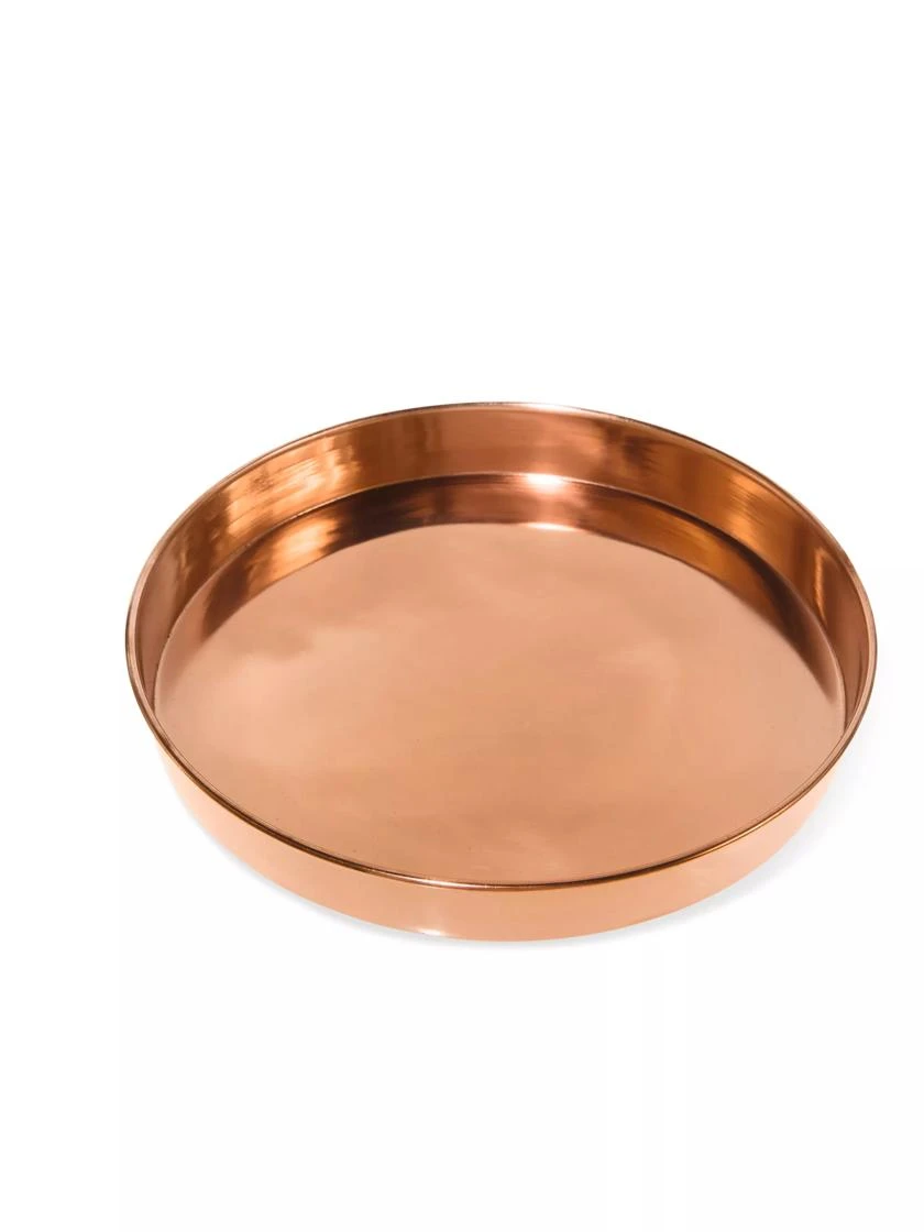 Medium Round Copper Plant Tray, 12" 2 Medium Round Copper Plant Tray, 12" - Image 2