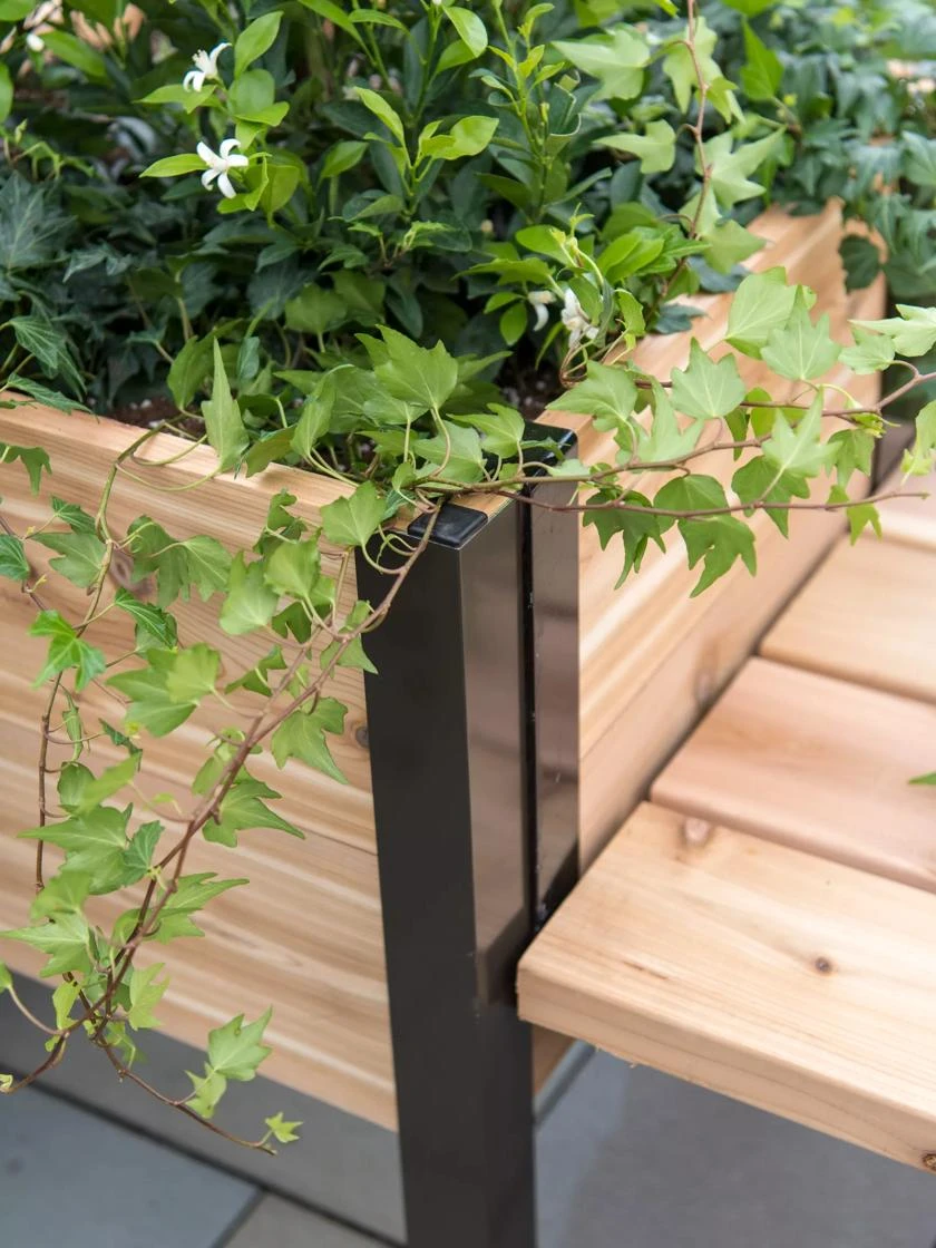 Elevated Cedar Planter Bench Kit, Natural, 90" 2 Elevated Cedar Planter Bench Kit, Natural, 90" - Image 2