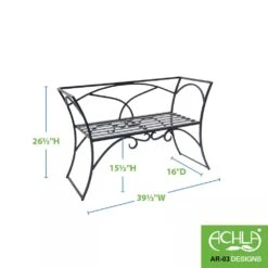 Achla Designs Wrought Iron Arbor Bench With Back -Garden Care Shop 8598749 03V tif