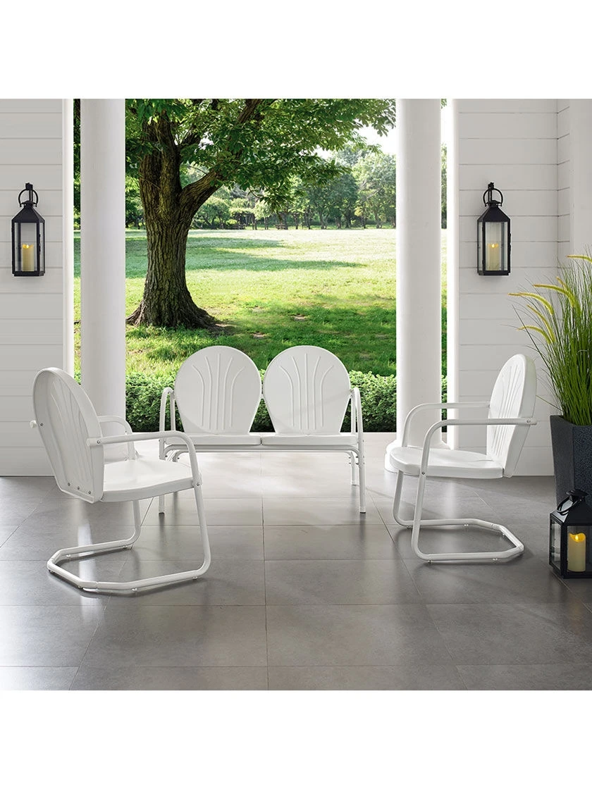 Crosley Griffith Loveseat & 2 Chairs Metal Outdoor Seating Set 1 Crosley Griffith Loveseat & 2 Chairs Metal Outdoor Seating Set