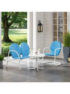 Crosley Griffith Loveseat, Chair & Side Table Outdoor Seating Set