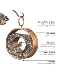 Fly-Thru™ Bird Feeder With Copper Finish -Garden Care Shop 8600193 03v