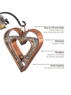 Fly-Thru™ Bird Feeder With Copper Finish -Garden Care Shop 8600193 06v