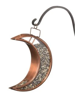 Crescent Moon Bird Feeder With Copper Finish -Garden Care Shop 8600194 02v