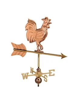 Rooster Garden Copper Weathervane With Pole