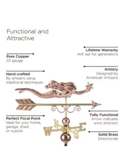 Little Mermaid Copper Weathervane 8 Little Mermaid Copper Weathervane -Garden Care Shop 8600350 04v