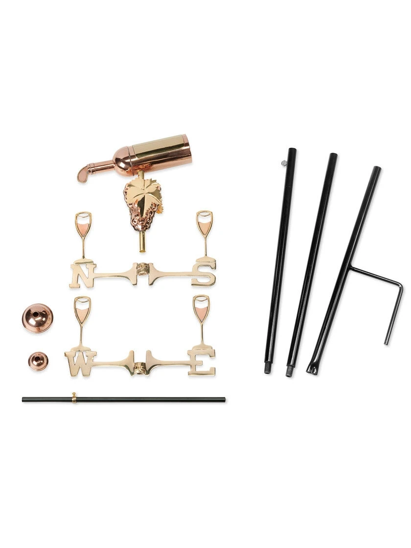 Wine Bottle Cottage Garden Weathervane With Pole 2 Wine Bottle Cottage Garden Weathervane With Pole - Image 2