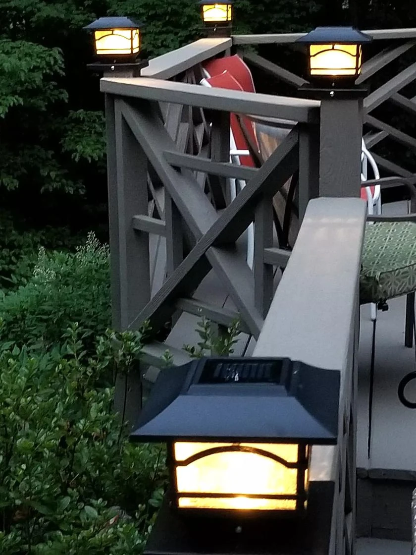 Solar Post Cap Railing Light 2-Pack 1 Solar Post Cap Railing Light 2-Pack