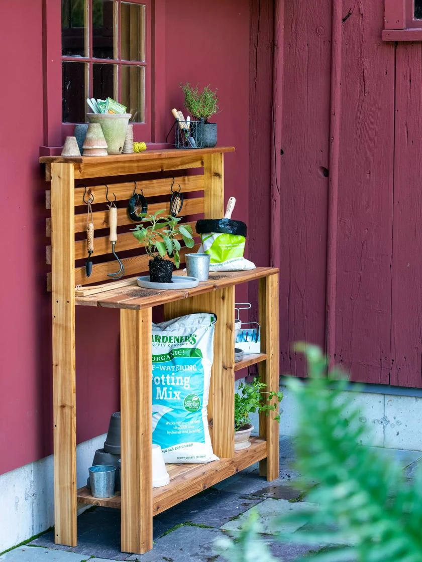 Gardener’s Supply Tall Cedar Potting Bench 4 Gardener’s Supply Tall Cedar Potting Bench - Image 4