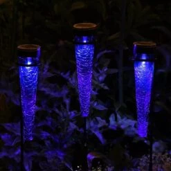 Achla Designs Solar Sparkle Cone With Stakes, Set Of 3 -Garden Care Shop 8609357DKBL 02V jpg