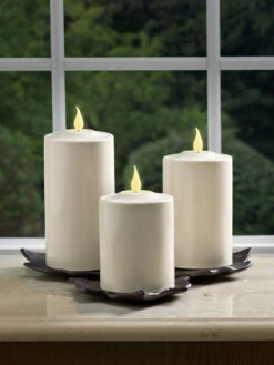 Outdoor LED Pillar Candles -Garden Care Shop 8609405 03v outdoor led pillar candles