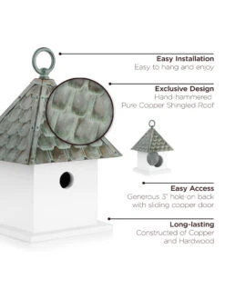 Bird House Bungalow With Verdigris Copper Roof 5 Bird House Bungalow With Verdigris Copper Roof -Garden Care Shop 8609892 03v