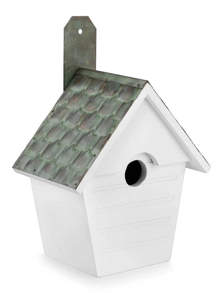 Classic Cottage Bird House With Verdigris Copper Roof 2 Classic Cottage Bird House With Verdigris Copper Roof - Image 2