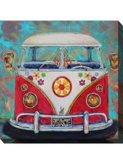 Hippy Van Outdoor Wall Art,
