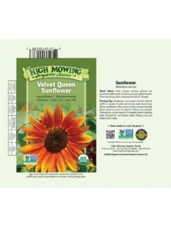 Velvet Queen Sunflower Organic Seeds 5 Velvet Queen Sunflower Organic Seeds -Garden Care Shop 8610362 01v