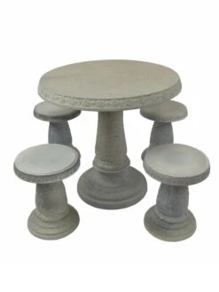Patio Set, Round Table & 4 Stools -Garden Care Shop 8610576 05v 2