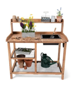 Dynamic Acacia Potting Bench With Soil Reservoir 10 Dynamic Acacia Potting Bench With Soil Reservoir -Garden Care Shop 8611009 005