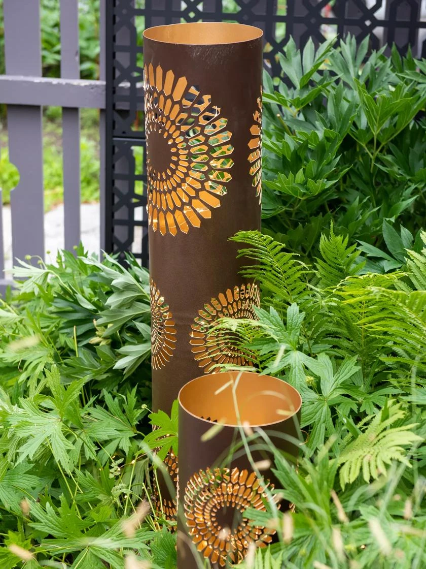 Dahlia Blossom Punched Metal Lanterns 2 Dahlia Blossom Punched Metal Lanterns - Image 2