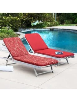 Outdoor Decor™ Chaise Lounge Cushions, 22" X 73" 10 Outdoor Decor™ Chaise Lounge Cushions, 22" X 73" -Garden Care Shop 8611127 102v fthr outdoor chaise lounge cushion 22x73 red feather