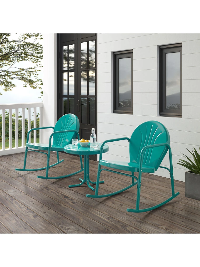 Crosley Griffith 3-piece Outdoor Rocking Chair Set 5 Crosley Griffith 3-piece Outdoor Rocking Chair Set - Image 5