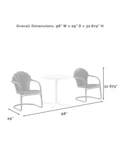 Crosley Tulip 3-piece Outdoor Bistro Set -Garden Care Shop 8611591 09v