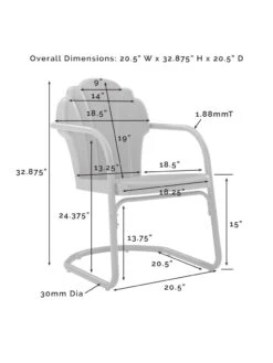 Crosley Tulip 3-piece Outdoor Bistro Set -Garden Care Shop 8611591 10v