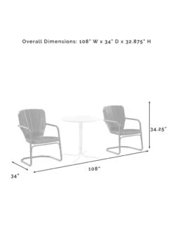 Crosley Ridgeland 3-piece Outdoor Bistro Set -Garden Care Shop 8611594 09v