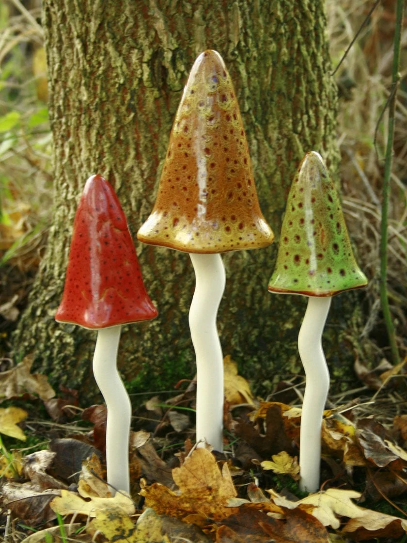 Potting Shed Tinkling Toadstool Sculptures, Set Of 3 1 Potting Shed Tinkling Toadstool Sculptures, Set Of 3