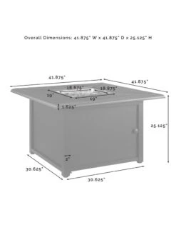 Crosley Dante Metal Fire Table -Garden Care Shop 8611944 14v