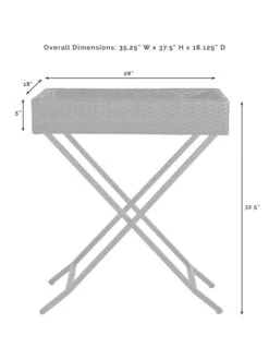 Crosley Palm Harbor Outdoor Wicker Butler Tray -Garden Care Shop 8611951 07v