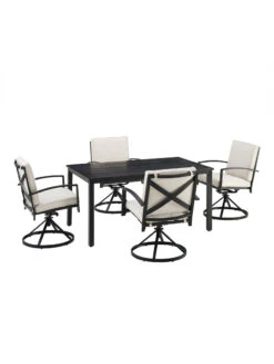 Crosley Kaplan 5Pc Outdoor Dining Set With Swivel Chairs -Garden Care Shop 8611955 17v