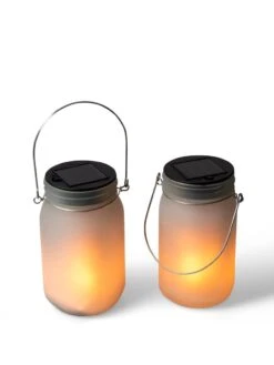 Solar Glass Jar Lantern, Set Of 2 -Garden Care Shop 8612012 5856 tif