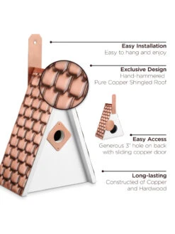 Swiss Chalet Bird House With Copper Roof -Garden Care Shop 8612196 04v