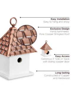 Bird House Bungalow With Copper Roof -Garden Care Shop 8612197 04v