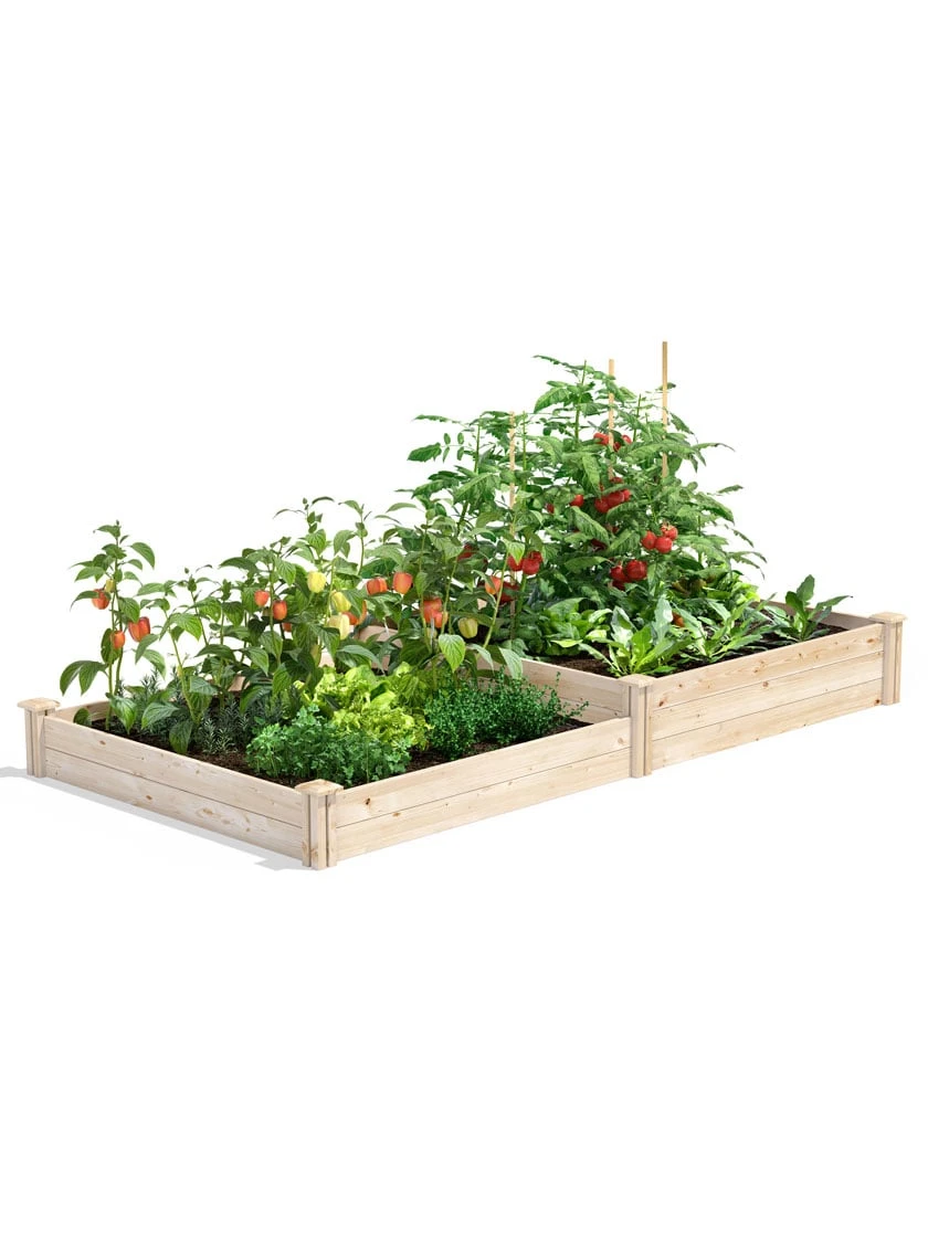 2-Tier Pine Raised Garden Bed, 4'x8' 1 2-Tier Pine Raised Garden Bed, 4'x8'