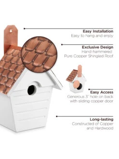Classic Cottage Bird House With Copper Roof 7 Classic Cottage Bird House With Copper Roof -Garden Care Shop 8612273 04v