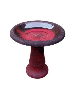 Exaco Enduro Clay Scroll Vine Birdbath
