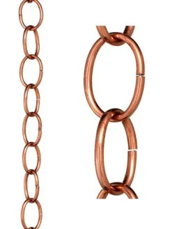 Single Link Pure Copper Rain Chain, 8.5' -Garden Care Shop 8612745 03v