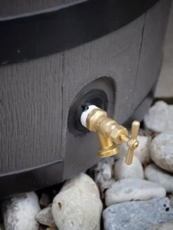 Round Rain Barrel With Planter, 35 Gallons -Garden Care Shop 8612856BK 10V tif