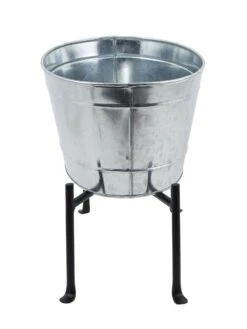 Achla Designs Mini Oval Galvanized Tub With Folding Stand -Garden Care Shop 8612906 05v