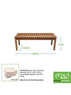 Achla Designs Backless Bench, 4' -Garden Care Shop 8612909 04v