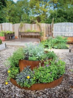 Birdies™ Corten Steel Round Raised Bed, Large, Low -Garden Care Shop 8613287 0013 birdies corten steel tiered round raised bed kit tall
